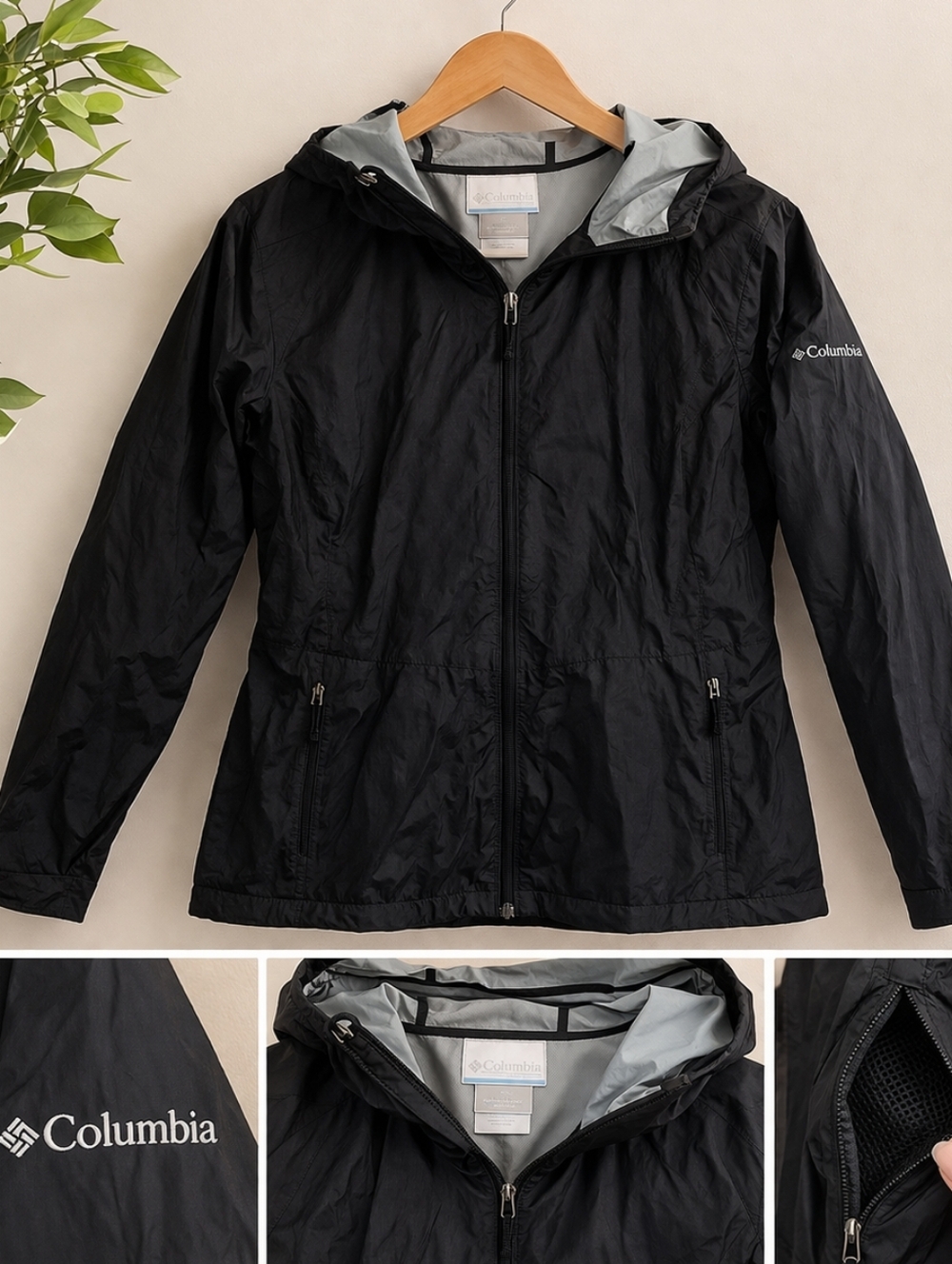 Columbia Hooded Windbreaker Jacket – Women’s Medium